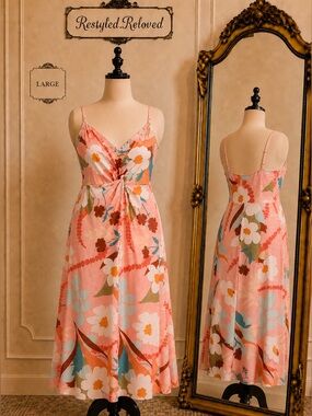 Rachel Roy Floral Twist Front Maxi Dress | NWT | Tropical Floral Print